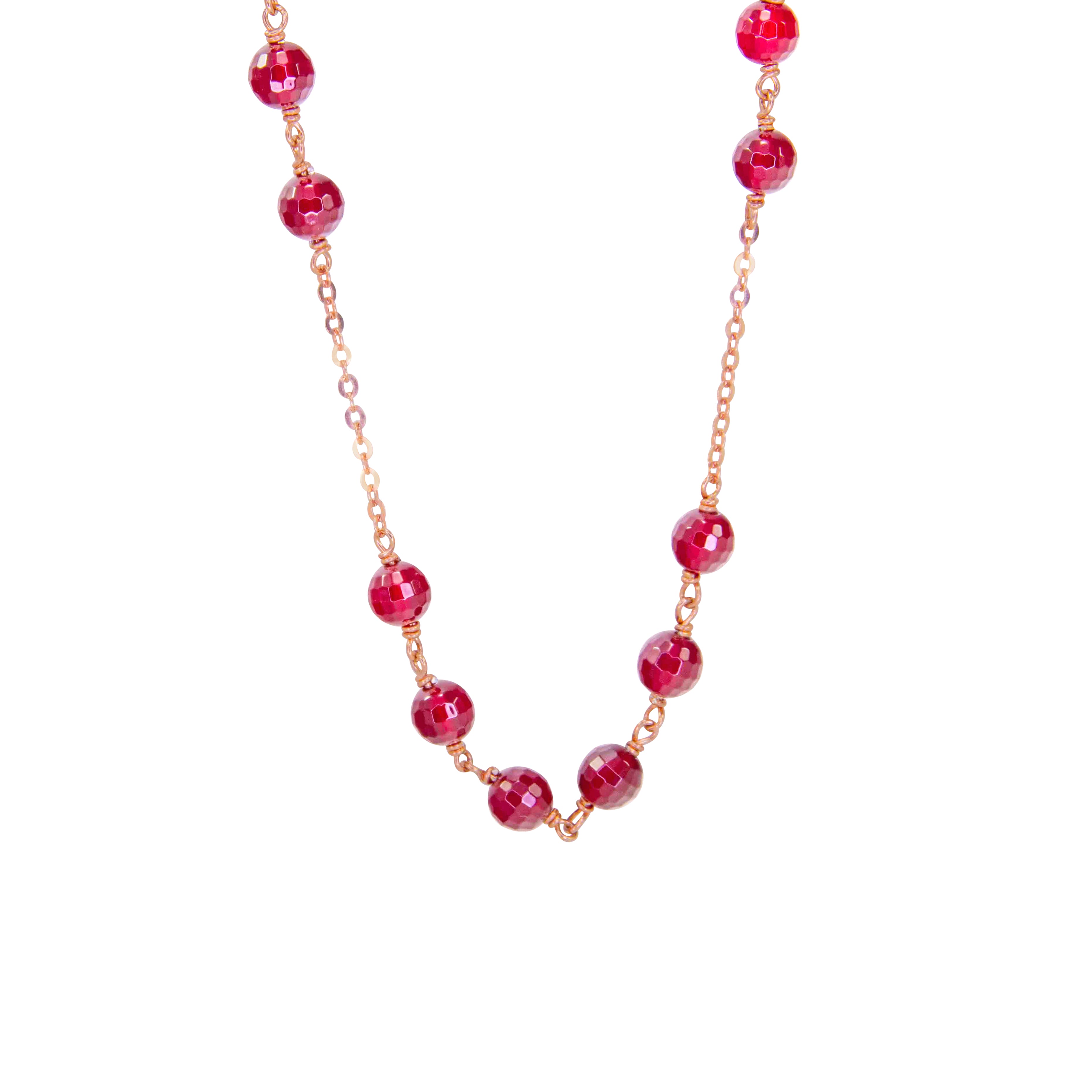 Red Agate Necklace - 50cm