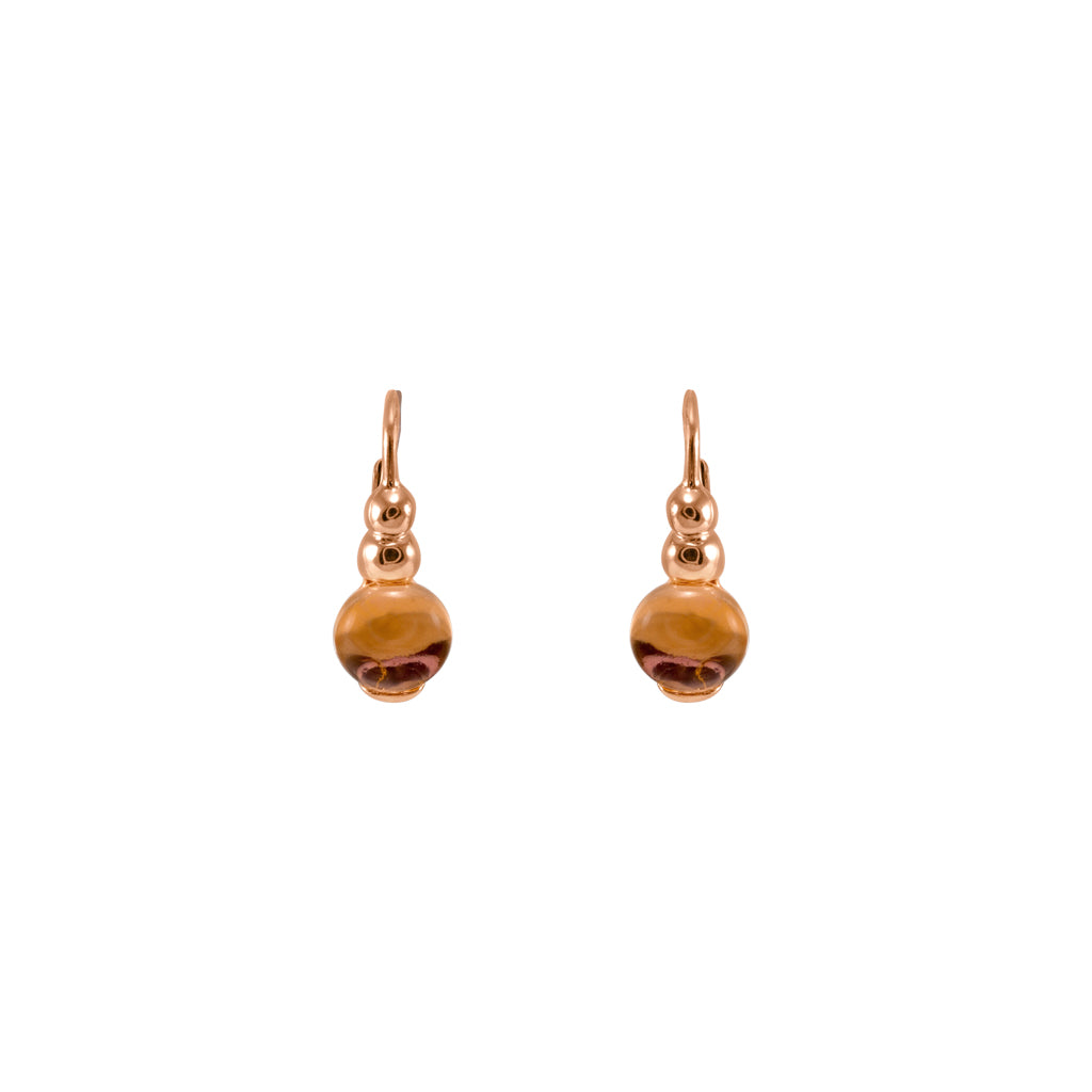 Round Champagne Drop Earrings