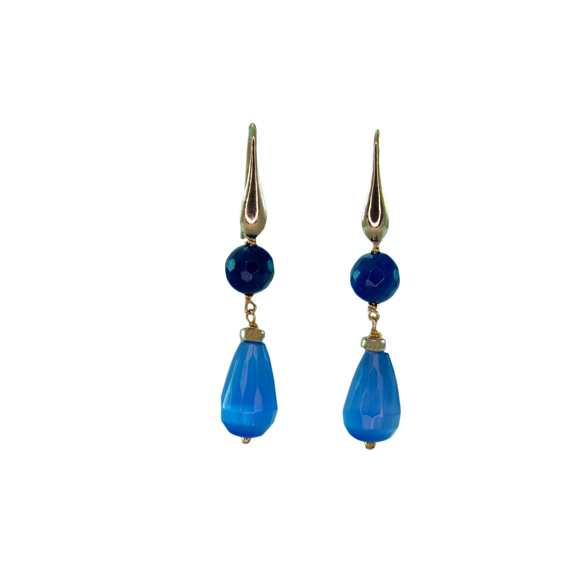 Blue Teardrop with Blue Drop Earrings