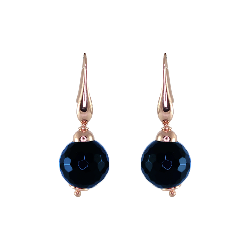 Blue Agate Single Drop Earrings