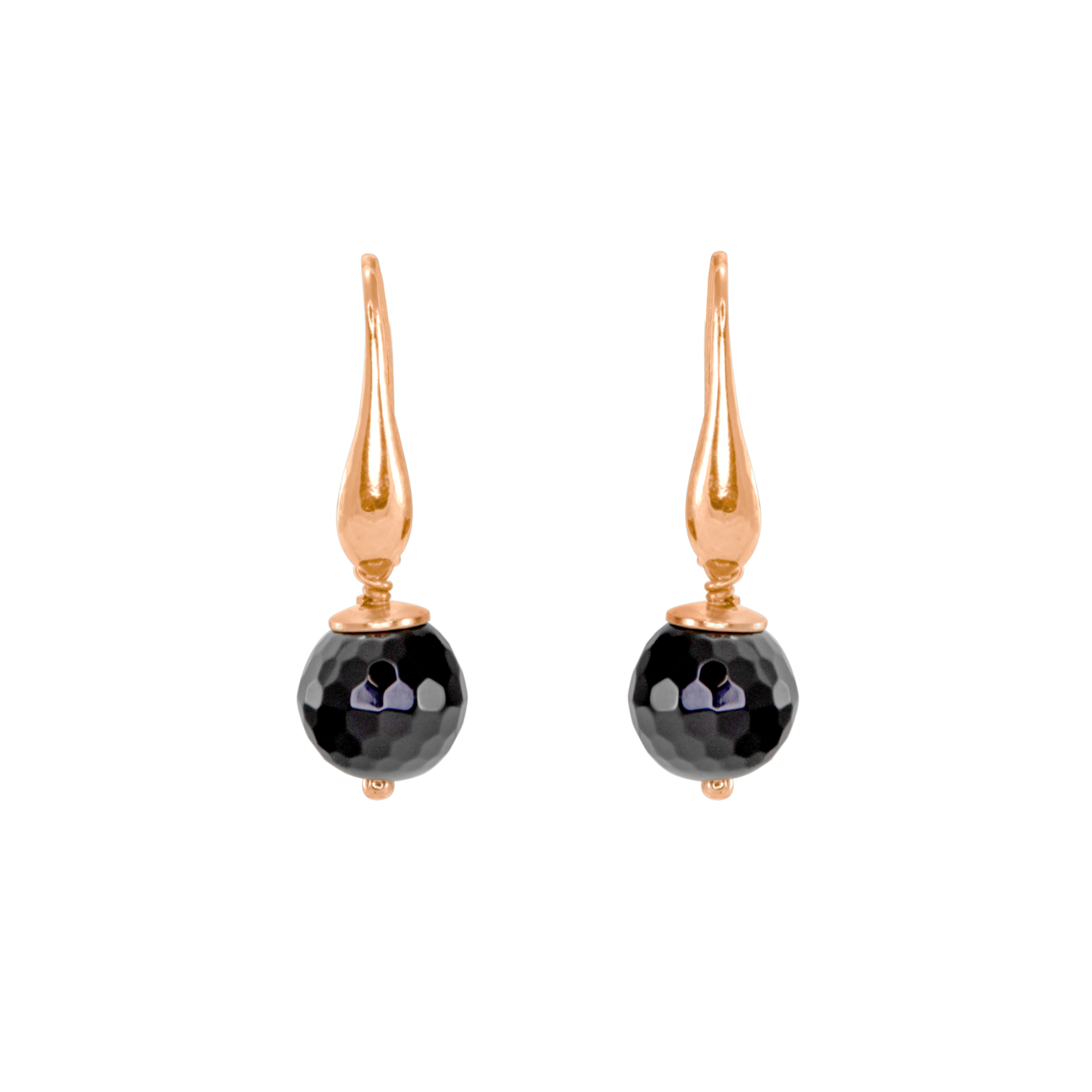 Black Agate Single Drop Earrings 10mm