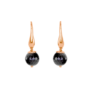 Black Agate Single Drop Earrings Small