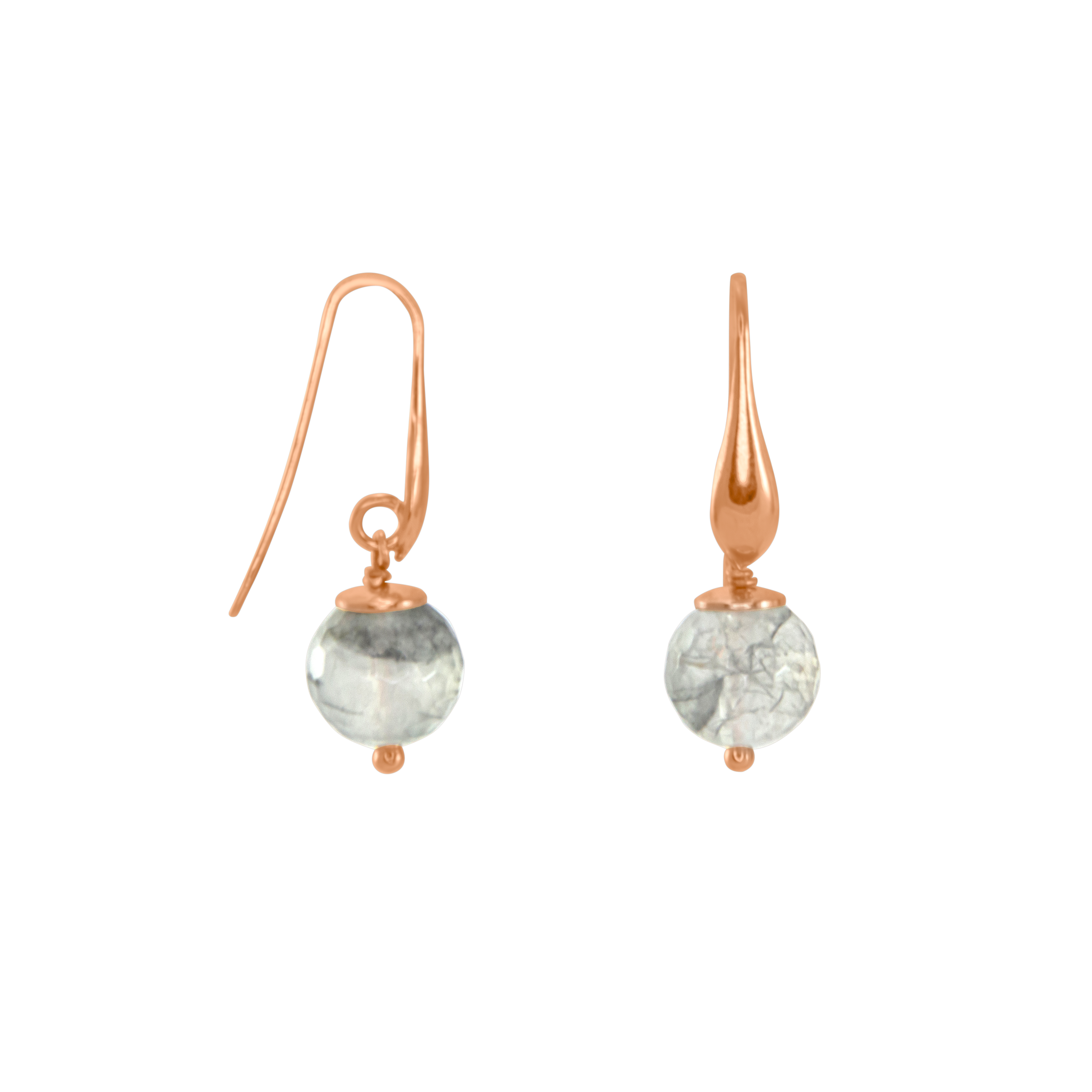 Cloudy Quartz Single Drop Earrings 8mm