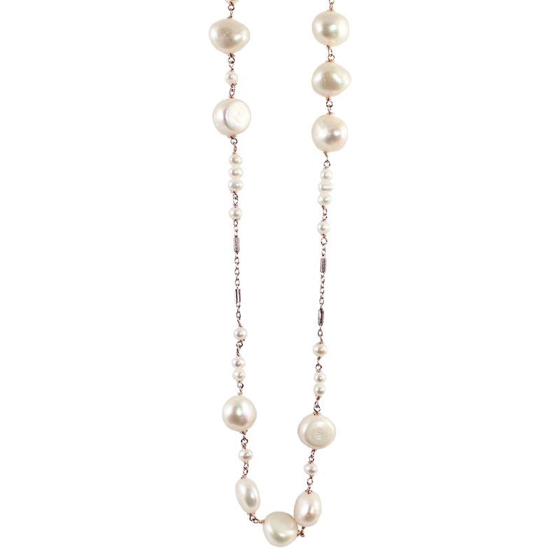 White Pearl Necklace - 70cm