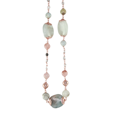 Morganite & Rose Gold Necklace - 56cm