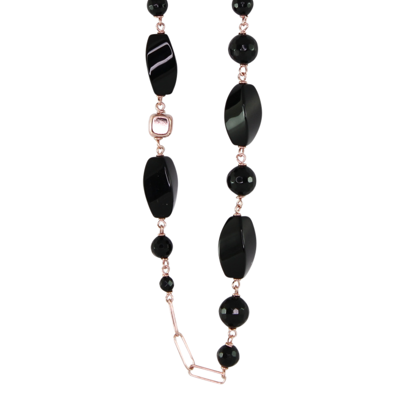 Black Onyx Necklace - 100cm