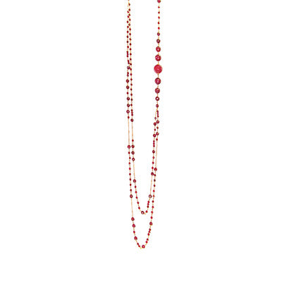 Red Agate Graduated Double Strand Necklace