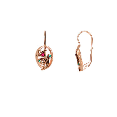 Decorative Flower Oval Earrings - $228 RRP