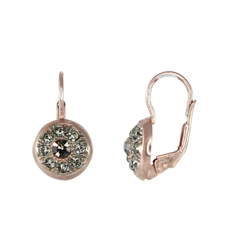 Small Crystal Round Drop Earrings