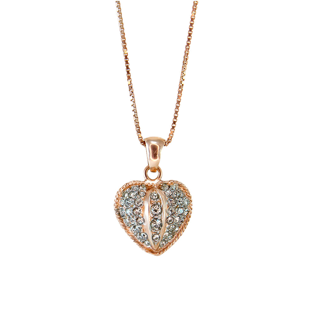 Rose Gold Crystal Heart Pendant