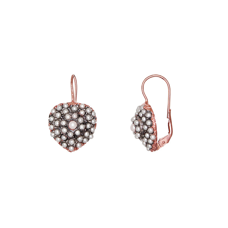 All Pearl Heart Earrings