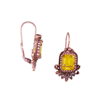 Antique Bright Citrine Earrings