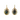 Dark Blue Crystal & Rose Gold Oval Earrings
