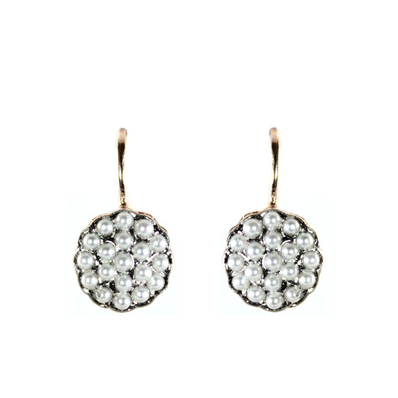 Pearl & Rose Gold Circle Drop Earrings