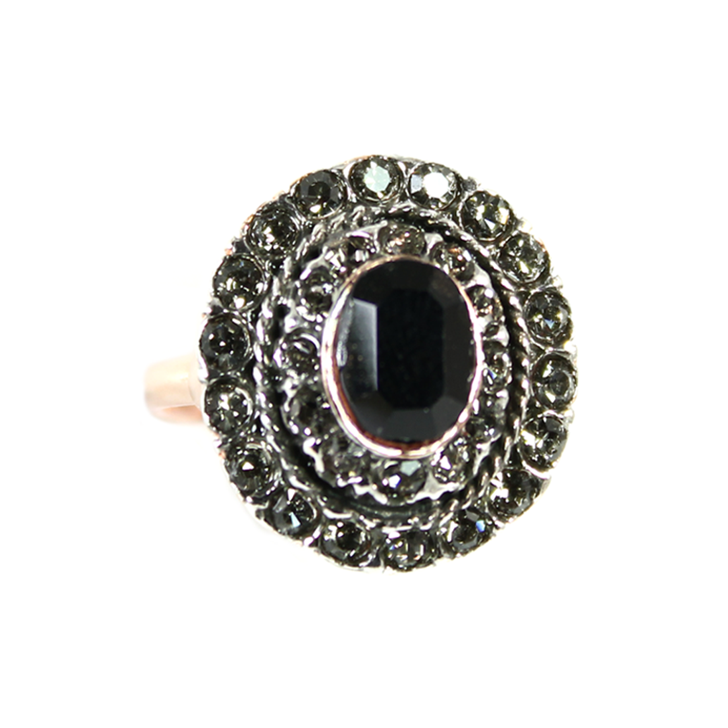Black & Crystal Ring