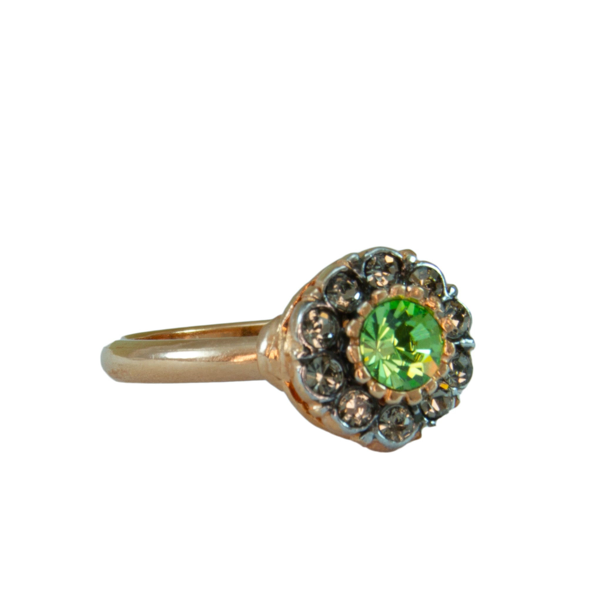 Green Crystal Circle Ring