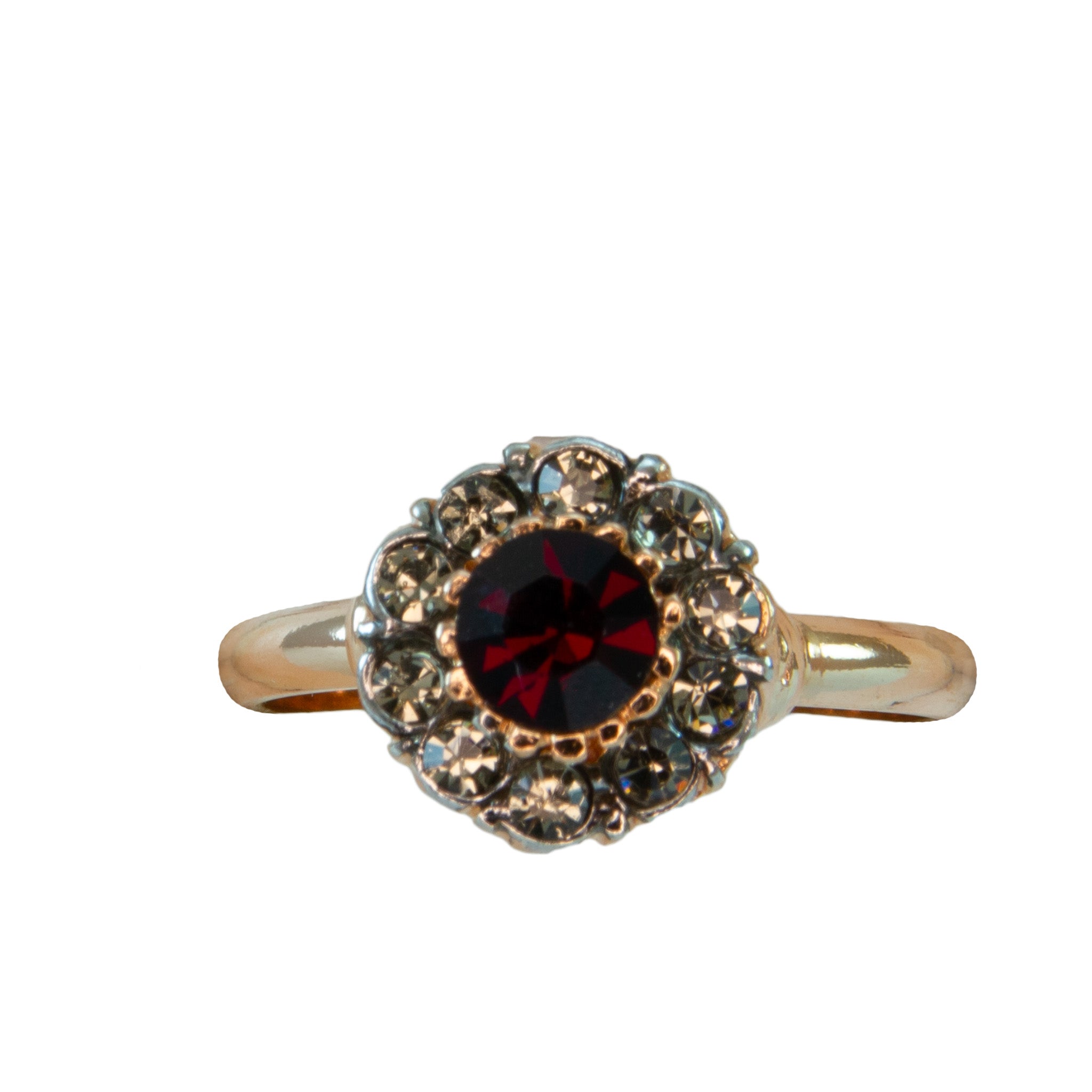 Red Crystal Circle Ring