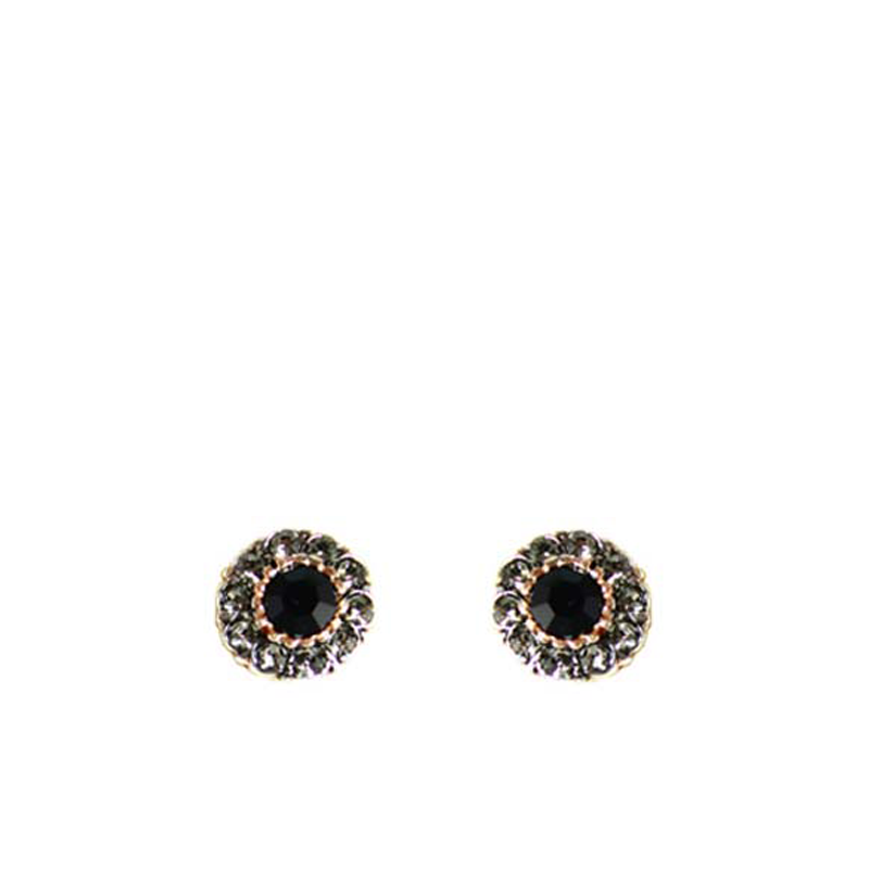 Onyx & Crystal Stud Earrings