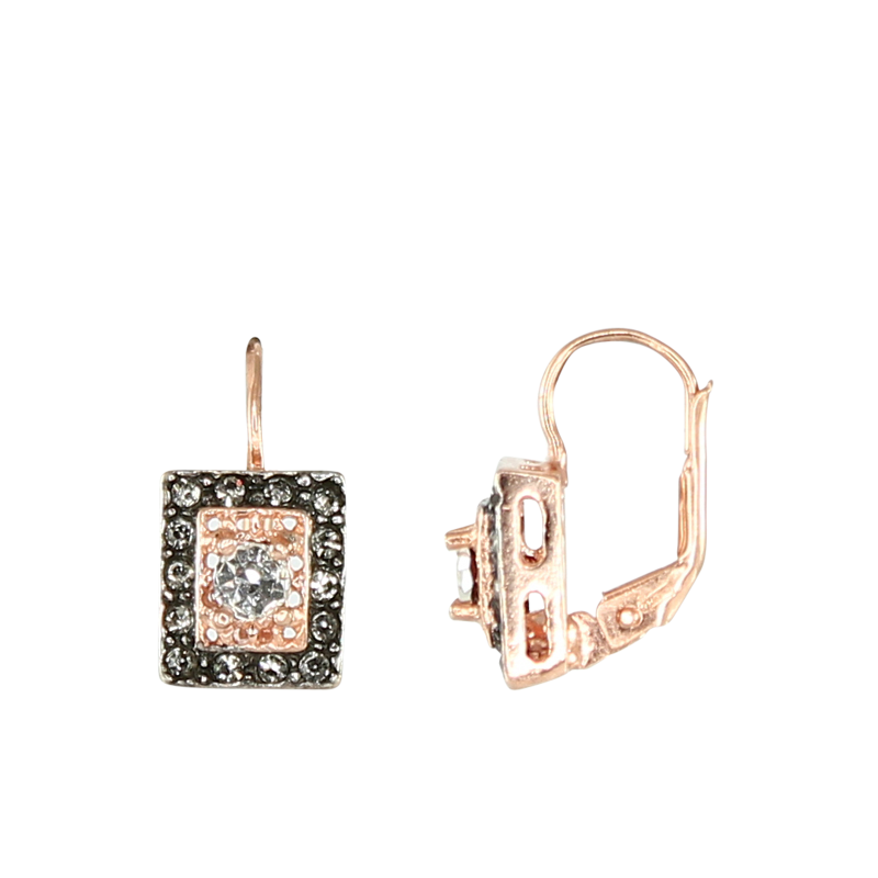 Bright Crystal Square Drop Earrings