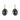 Dark Blue Crystal Oval Drop Earrings