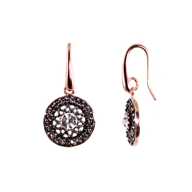 Bright & Fume Crystal Disc Earrings