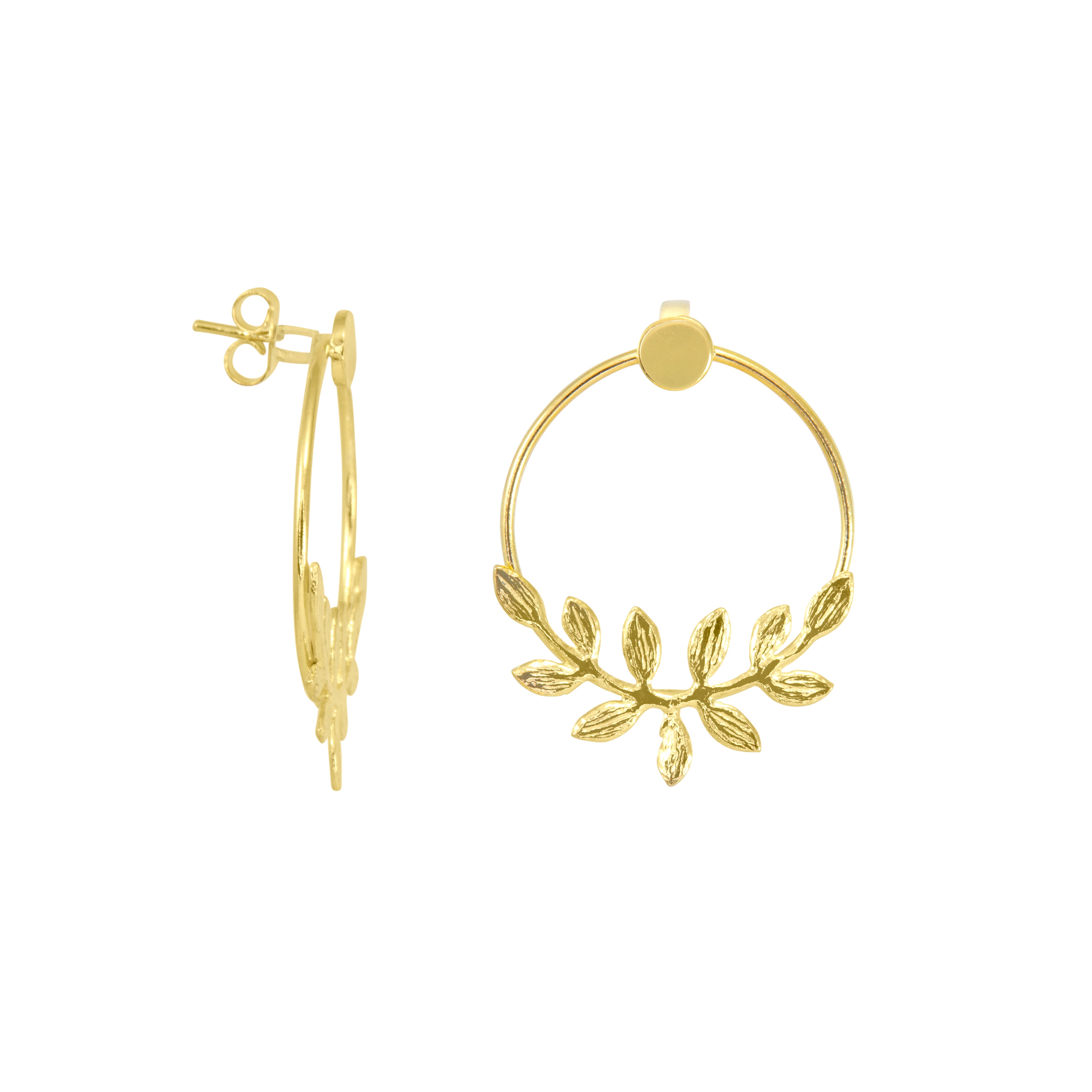 Reef Leaf Earrings - Yellow Gold