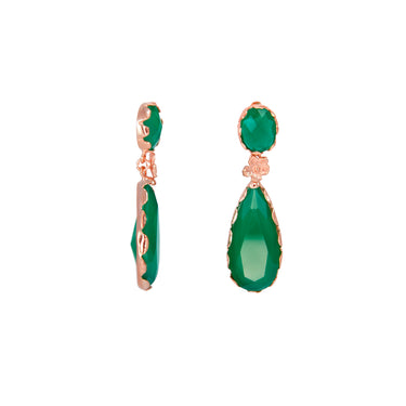 Green Long Teardrop Earrings - $218 RRP