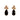 Black 3 Leaf Teardrop Earrings - $309 RRP