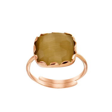 Smoky Square Gemstone Ring