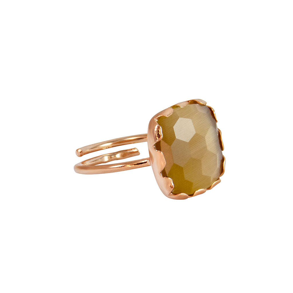 Smokey Square Gemstone Ring