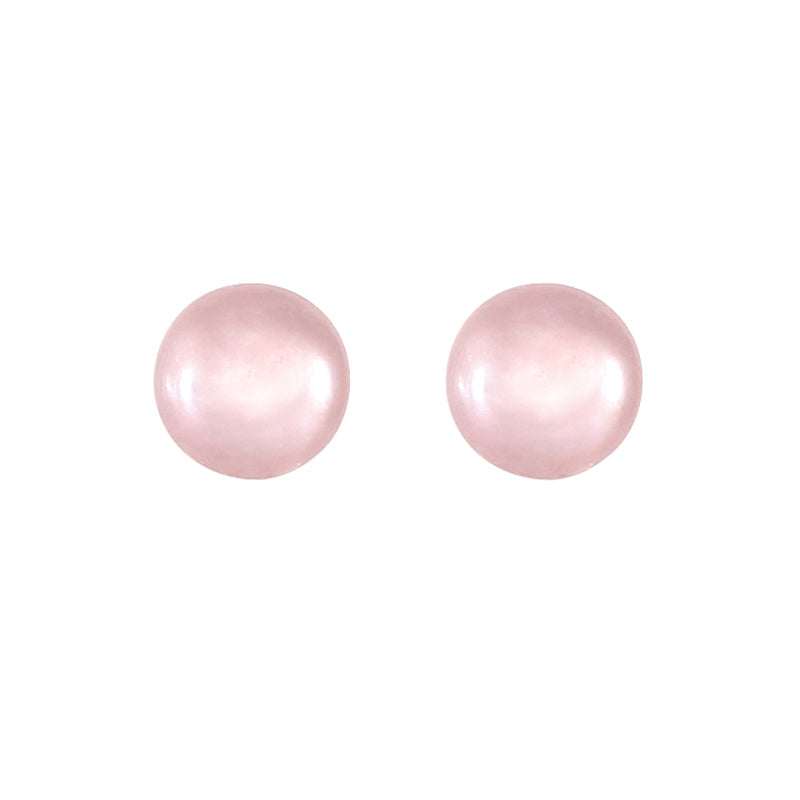 Pink Pearl Stud Earrings (Large)