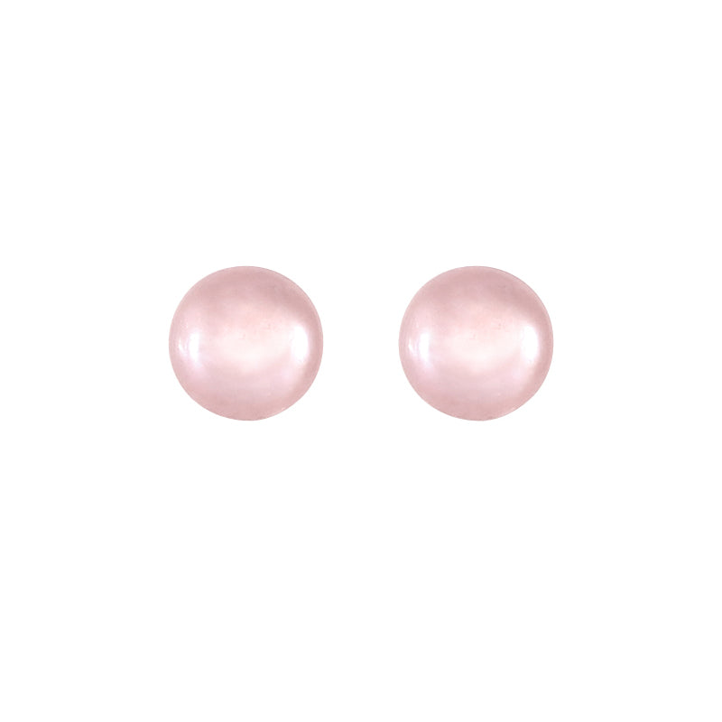 Pink Pearl Stud Earrings (Medium)