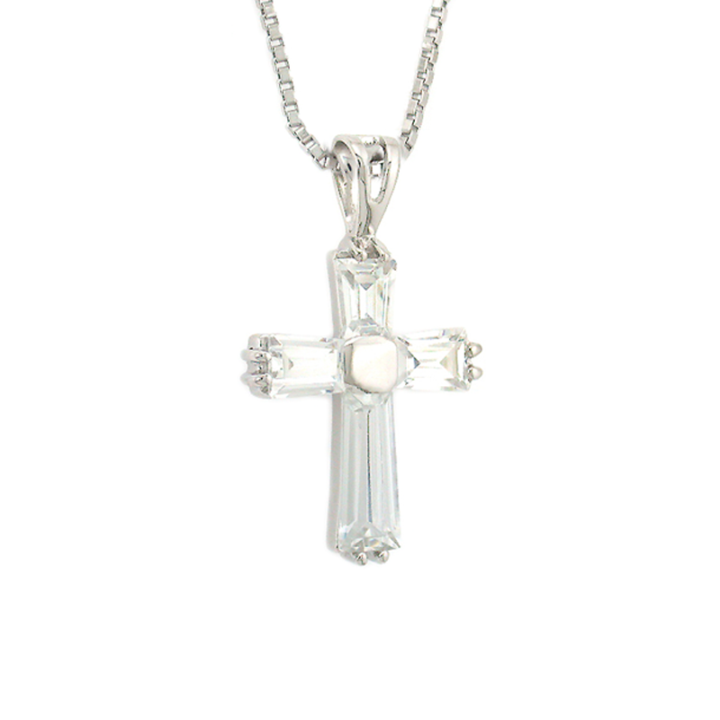 Small Cross Pendant with Box Link Chain