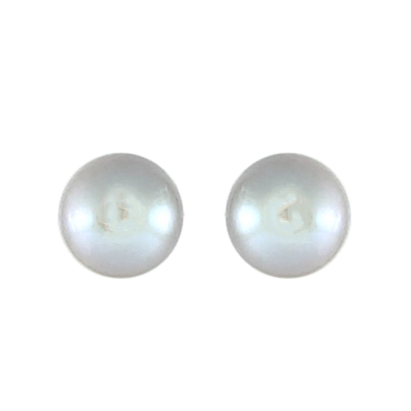 Silver Pearl Stud Earrings (Small)