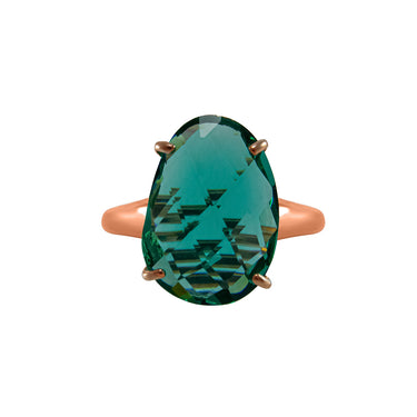 Green Oval Crystal Ring