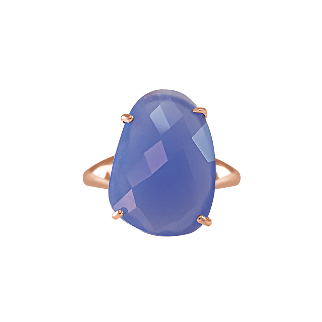 Light Blue Oval Crystal Ring