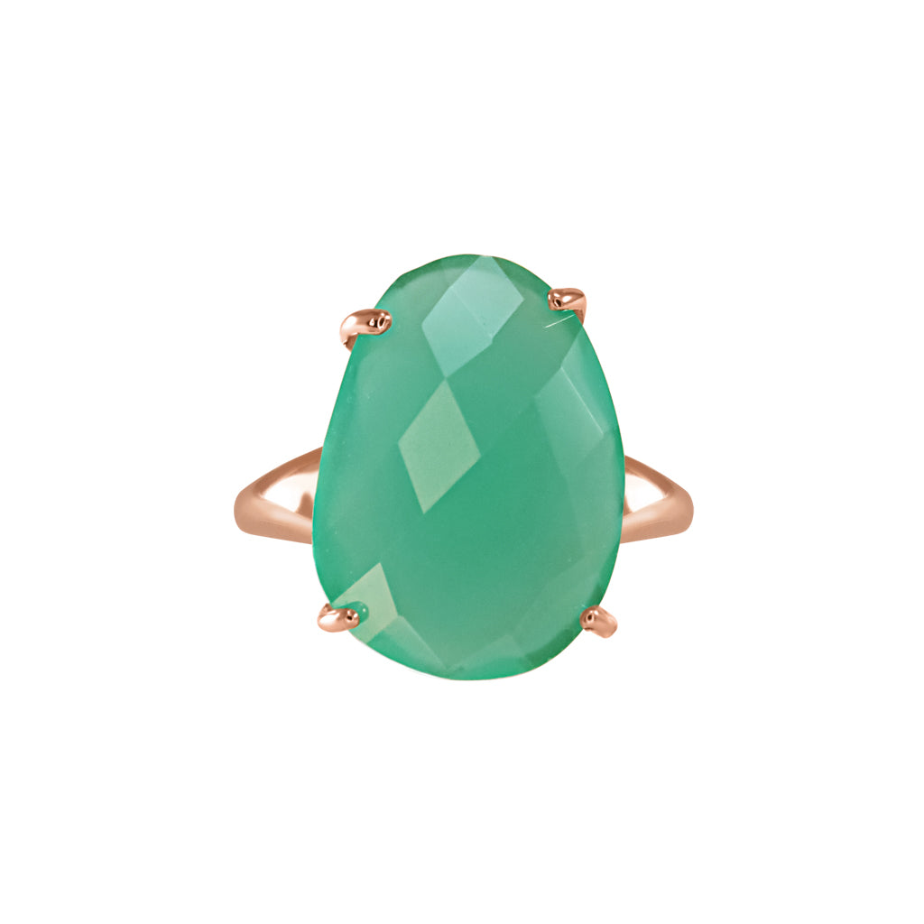 Light Green Oval Crystal Ring
