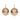 Round Head Cameo Earrings - Rose Gold