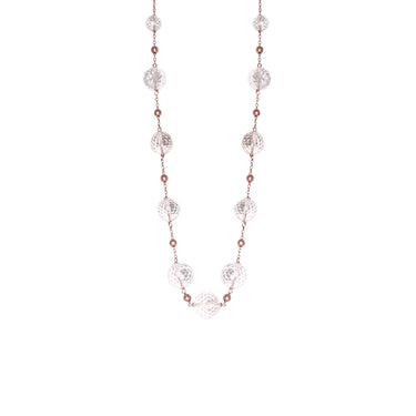 Crystal and Rose gold Necklace - 52cm