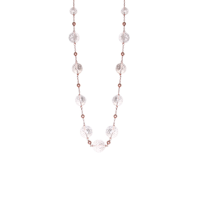 Crystal and Rose gold Necklace - 52cm