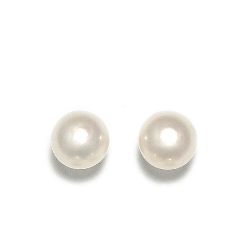 White Pearl Stud Earrings (Small)